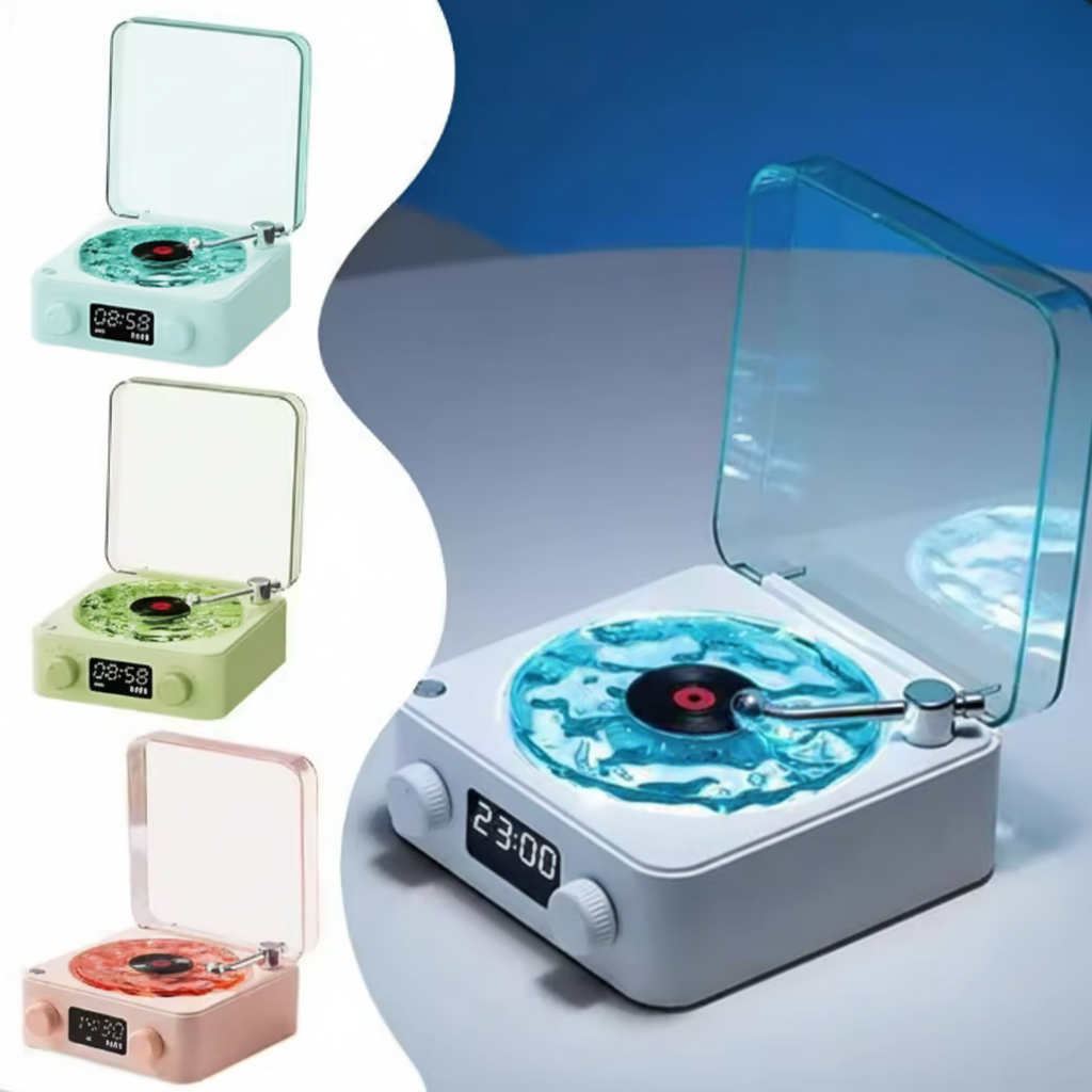 PinkAura™ Altavoz Tocadiscos Retro