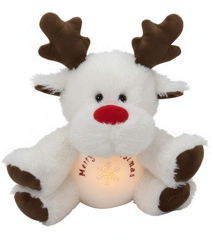 Reno de Peluche Navideño Relajante que Respira con Luz Cálida Anti-Ansiedad